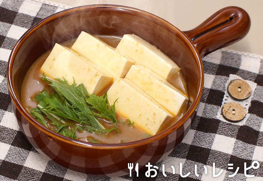 レンジで簡単湯豆腐（濃厚みそ鍋）